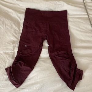 Lululemon cropped burgundy leggings